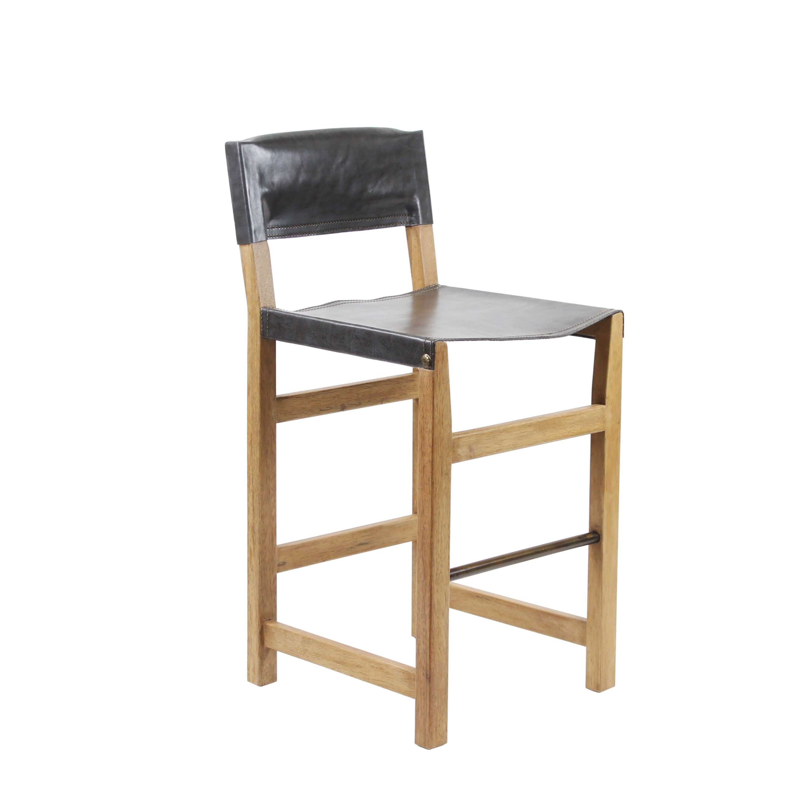 Counter Stool Taura, Natural  W/ Leather # 17