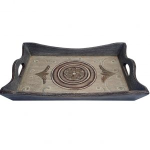 Painted Wooden Tray Circles