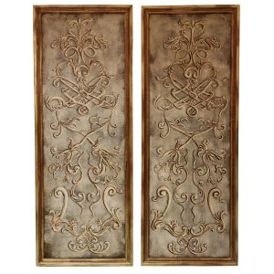 Vertical Frames on Jute, set of 2, Grey Gold