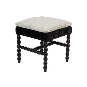 Stool Rhodes Blue Velvet/ Cushion Stripe