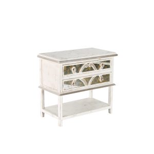 Nightstand Elysee, Bordeaux with Silver