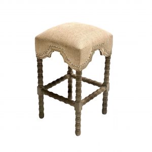 Barstool San Marco, French with Silver, Euro Burlap
