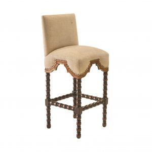 Barstool San Marco with Back, Euro burlap