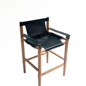 Counter stool Karly, Black leather.