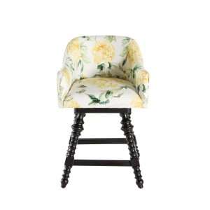 Counter Stool Loren High Back Swivel, Maize Mums